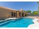 Beautiful backyard pool with a covered patio, ideal for entertaining guests and relaxing at 5330 W Folley W St, Chandler, AZ 85226