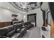 Home theater with comfortable seating, tray ceiling with cloud motif at 9290 E Thompson Peak Pkwy # 470, Scottsdale, AZ 85255