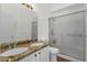 Modern bathroom with double sinks, granite countertops, and a glass-enclosed shower for a luxurious feel at 12852 N Mountainside Dr # 2, Fountain Hills, AZ 85268