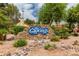 Stone community sign for The Springs, enhanced by mature trees and colorful, drought-tolerant landscaping at 1379 E Butler Cir, Chandler, AZ 85225