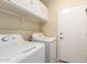 Functional laundry area with appliances and storage cabinets, providing convenience and organization at 1379 E Butler Cir, Chandler, AZ 85225