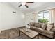 Inviting living room featuring a comfortable sofa, neutral tones, with ample natural light at 18818 N 12Th Ave, Phoenix, AZ 85027