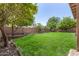 Picturesque backyard featuring a lawn, trees, and garden beds at 2461 E Stephens Pl, Chandler, AZ 85225
