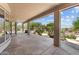 A patio features desert landscaping, and backyard oasis with a swimming pool at 31234 N 47Th Pl, Cave Creek, AZ 85331