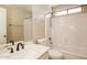 Neutral toned bathroom featuring a vanity, mirror, and a shower-tub combination at 3750 S Conestoga Rd, Apache Junction, AZ 85119