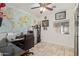 Home office features a desk, chair, and world map for inspiration at 4331 E Redwood Ln, Phoenix, AZ 85048