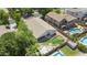 Aerial view of home with a lush backyard and a pool in a quiet neighborhood at 4566 E La Costa Dr, Chandler, AZ 85249