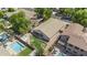 Aerial view of the home with private backyard including a pool and covered patio at 4566 E La Costa Dr, Chandler, AZ 85249