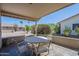 Covered patio featuring furniture and landscape views at 906 Leisure World --, Mesa, AZ 85206