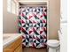 Bathroom featuring a geometric patterned shower curtain, white toilet and white vanity with a marble-look countertop at 1263 W Del Rio St, Chandler, AZ 85224