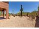 Backyard features desert landscaping with large cacti, decorative rocks, and a private outdoor space at 14657 N 103Rd Way, Scottsdale, AZ 85255