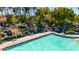 Stunning pool with waterfalls, rock features, and lush landscaping, creating a serene oasis at 1834 E Willow Tree Ct, Gilbert, AZ 85234