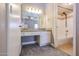 Bathroom featuring a vanity with granite countertop and a shower-tub combo at 2301 E University Dr # 210, Mesa, AZ 85213