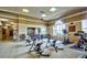 Community gym featuring various machines, mirrors, carpet, and natural light at 23075 W Arrow Dr, Buckeye, AZ 85326