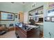 This home office features a built-in desk and shelving, providing ample space for work and storage at 32826 N 54Th St, Cave Creek, AZ 85331