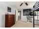 A bedroom featuring modern art, neutral walls, and a loft-style bed at 4102 E Palm Beach Dr, Chandler, AZ 85249