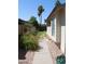 Side yard featuring desert landscaping and a paved walkway at 4767 W Wahalla Ln, Glendale, AZ 85308