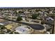 Expansive aerial view showcasing the residential neighborhood with well-maintained homes and lush landscaping at 5148 E Edgewood Cir, Mesa, AZ 85206