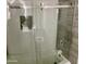 Modern shower with glass door and gray tiled walls for a sleek and updated bathroom at 753 W 6Th Dr, Mesa, AZ 85210