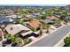 Aerial view of a property showcasing its pool, backyard, and proximity to neighborhood amenities at 811 E Brown St, Phoenix, AZ 85020