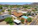 Aerial view of a home with a private backyard pool in a residential neighborhood at 811 E Brown St, Phoenix, AZ 85020