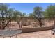 Covered patio with iron fence and desert landscape backdrop at 9141 W Dreyfus Dr, Peoria, AZ 85381