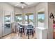 Bright breakfast nook with expansive windows and desert views, featuring stylish seating at 1032 E Dolores Rd, Phoenix, AZ 85086