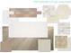 Interior design material board featuring flooring, tile, countertop, and finish selections at 13619 W Hackamore Dr, Peoria, AZ 85383