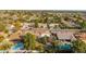 The aerial view of the property shows the proximity to others, with a pool and landscaped yard at 15806 N 45Th Pl, Phoenix, AZ 85032