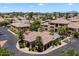 A captivating aerial view of a resort-style apartment community, complete with lush landscaping and a sparkling pool at 2134 E Broadway Rd # 2031, Tempe, AZ 85282