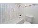 Bright bathroom features a shower-over-tub and white subway tile surround at 3637 E Monterosa St # 8, Phoenix, AZ 85018