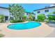 Relaxing pool area with clear blue water, surrounded by lush landscaping and lounge chairs at 3637 E Monterosa St # 8, Phoenix, AZ 85018