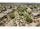 Expansive aerial view of the neighborhood showcasing desert landscaping and community layout at 19102 N 91St St, Scottsdale, AZ 85255