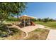 Community playground offers covered play equipment with surrounding sandbox area, perfect for children at 3534 E Linda Ln, Gilbert, AZ 85234