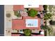Aerial view of the neighborhood showcasing the red tile roofs, lush landscaping, and patio at 4225 E Sandia St, Phoenix, AZ 85044