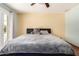 Comfortable bedroom with a cozy bed, ceiling fan, and natural light at 9714 N 55Th Dr, Glendale, AZ 85302