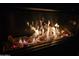 Contemporary fireplace featuring simulated logs, glowing embers, and blue flame elements at 28349 N 113Th St, Scottsdale, AZ 85262