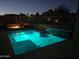 Backyard pool with integrated waterfall feature and cozy firepit lounge area, perfect for evening relaxation at 28349 N 113Th St, Scottsdale, AZ 85262