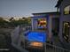 Stunning backyard with a modern pool, outdoor kitchen and fire pit at 28349 N 113Th St, Scottsdale, AZ 85262