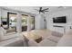 Comfortable living room with large sliding glass doors that provides plenty of natural light and patio access at 4346 S Synapse Dr, Mesa, AZ 85212