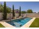 Tranquil pool area featuring a swimming pool with hardscape accents and greenery; perfect for relaxation at 4346 S Synapse Dr, Mesa, AZ 85212
