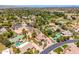 Expansive property featuring a private pool, tennis court, lush landscaping and well-maintained exterior at 8606 S Dorsey Ln, Tempe, AZ 85284