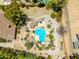Expansive aerial view of the private backyard featuring a swimming pool, landscaping and outdoor cooking area at 8606 S Dorsey Ln, Tempe, AZ 85284