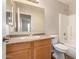 Bathroom featuring a vanity, toilet, and shower-tub combination at 10956 E Delta Ave, Mesa, AZ 85208