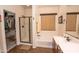 Bright bathroom featuring shower, closet and soaking tub at 18198 E El Viejo Desierto --, Gold Canyon, AZ 85118
