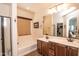 Bright bathroom featuring a double sink vanity, soaking tub, and separate shower at 18198 E El Viejo Desierto --, Gold Canyon, AZ 85118
