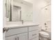 Modern bathroom featuring white vanity with silver faucet and a shower-tub combination at 19434 S 212Th Pl, Queen Creek, AZ 85142