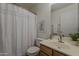 Bathroom featuring modern vanity with new paint, decorative art and plants at 205 N 74Th St # 261, Mesa, AZ 85207