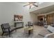 Bright living room with high ceilings, modern furniture, and an open floor plan at 205 N 74Th St # 261, Mesa, AZ 85207