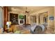 Inviting living room with built-in shelving, a fireplace, tile floors, and views into the open floor plan at 36813 N 109Th Way, Scottsdale, AZ 85262